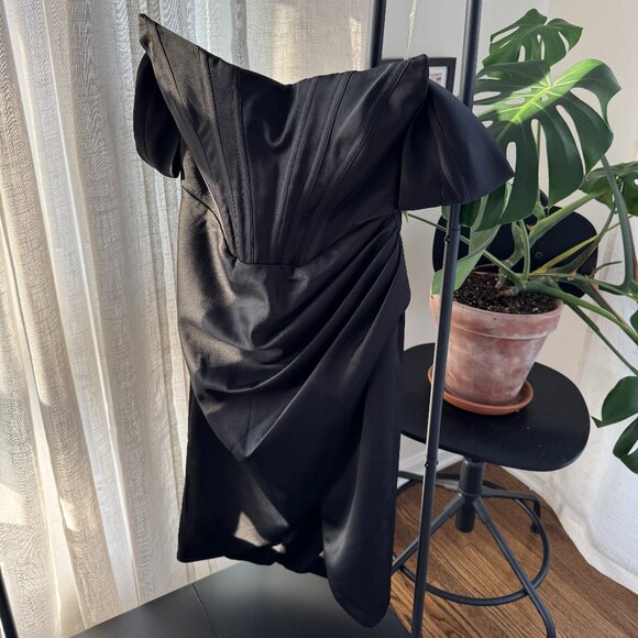 HOUSE OF CB Loretta Off-Shoulder Corset Satin Dress – Size L - Picture 2 of 15